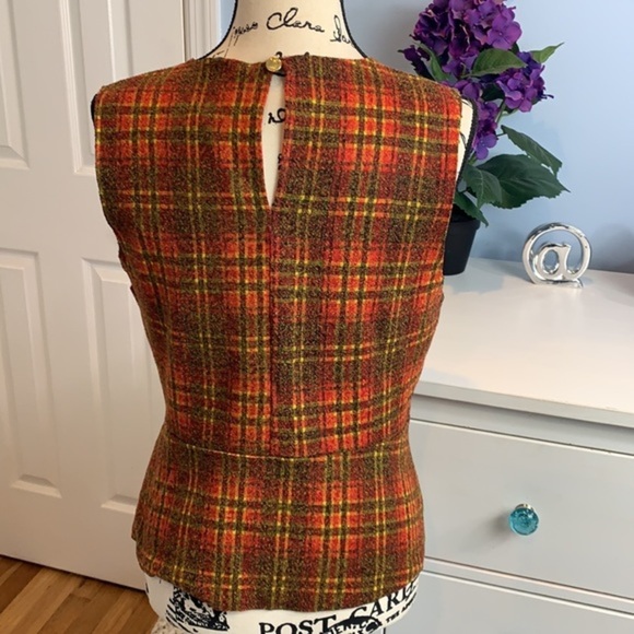 Zara Plaid Peplum HemTank Blouse NWT - Picture 3 of 8